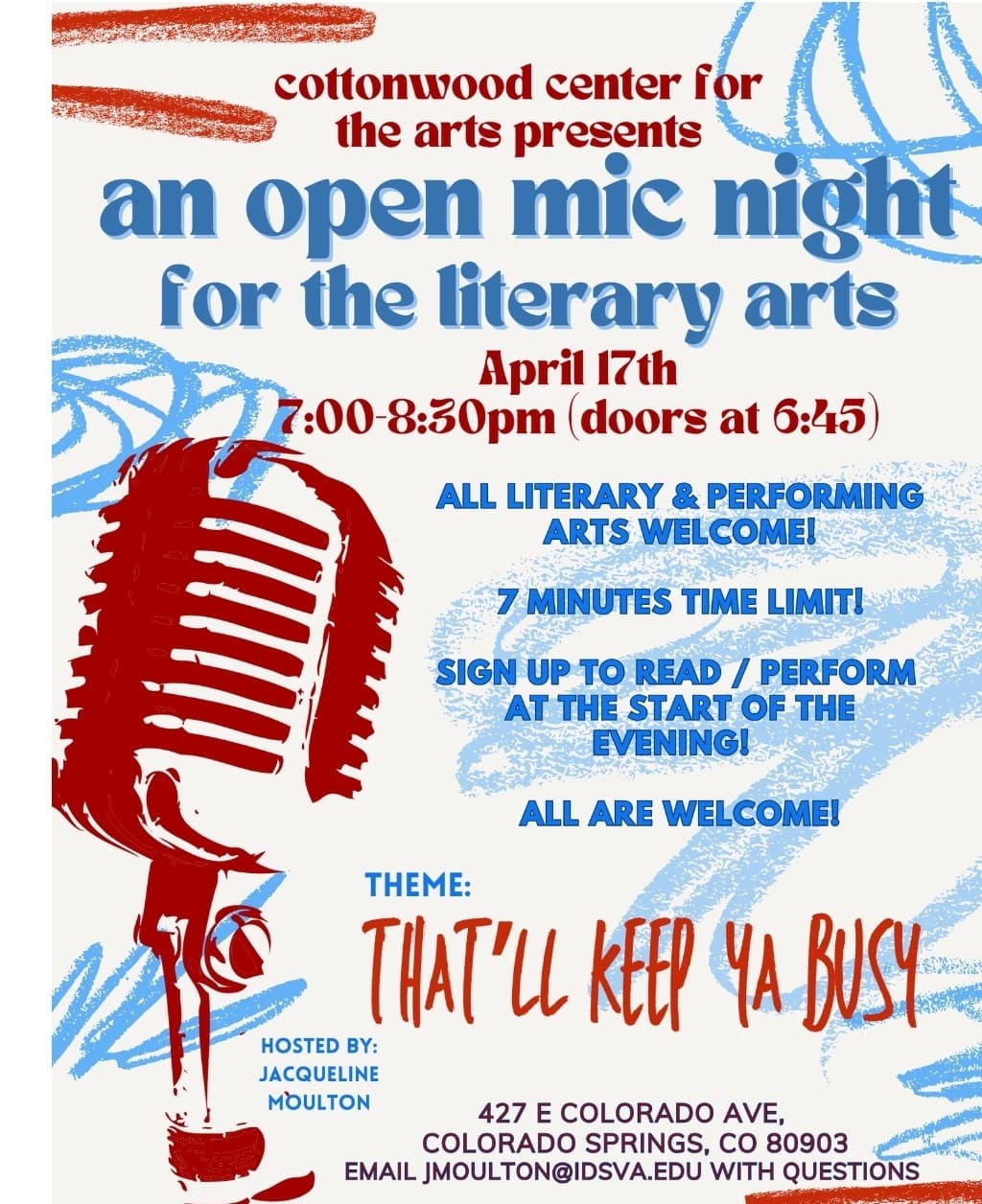 Cottonwood Center for the Arts - Open Mic Night for the Literary Arts