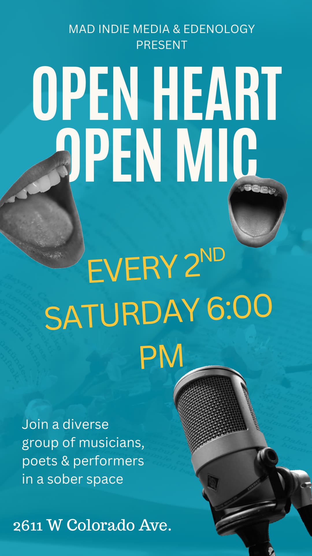 Edenology Holistic Wellness - Open Heart Open Mic - Sober