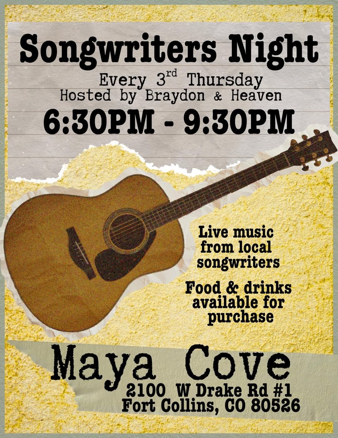Maya Cove - Songwriters Night